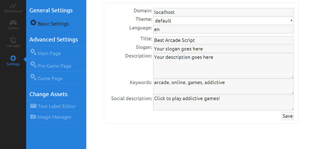 Admin Settings
